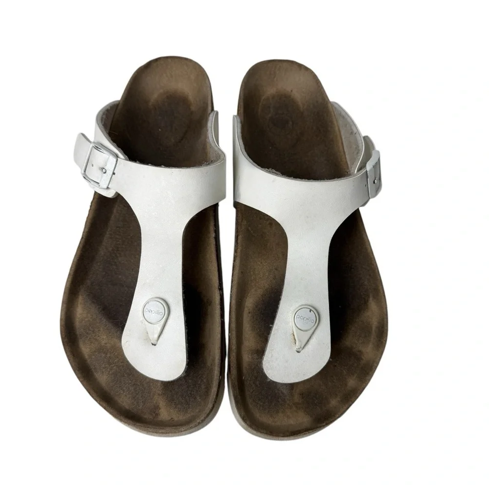 Birkenstock Papillio Gizeh Platform White Sandals Size 40 9 9.5 Women’s Thong - Picture 3 of 12